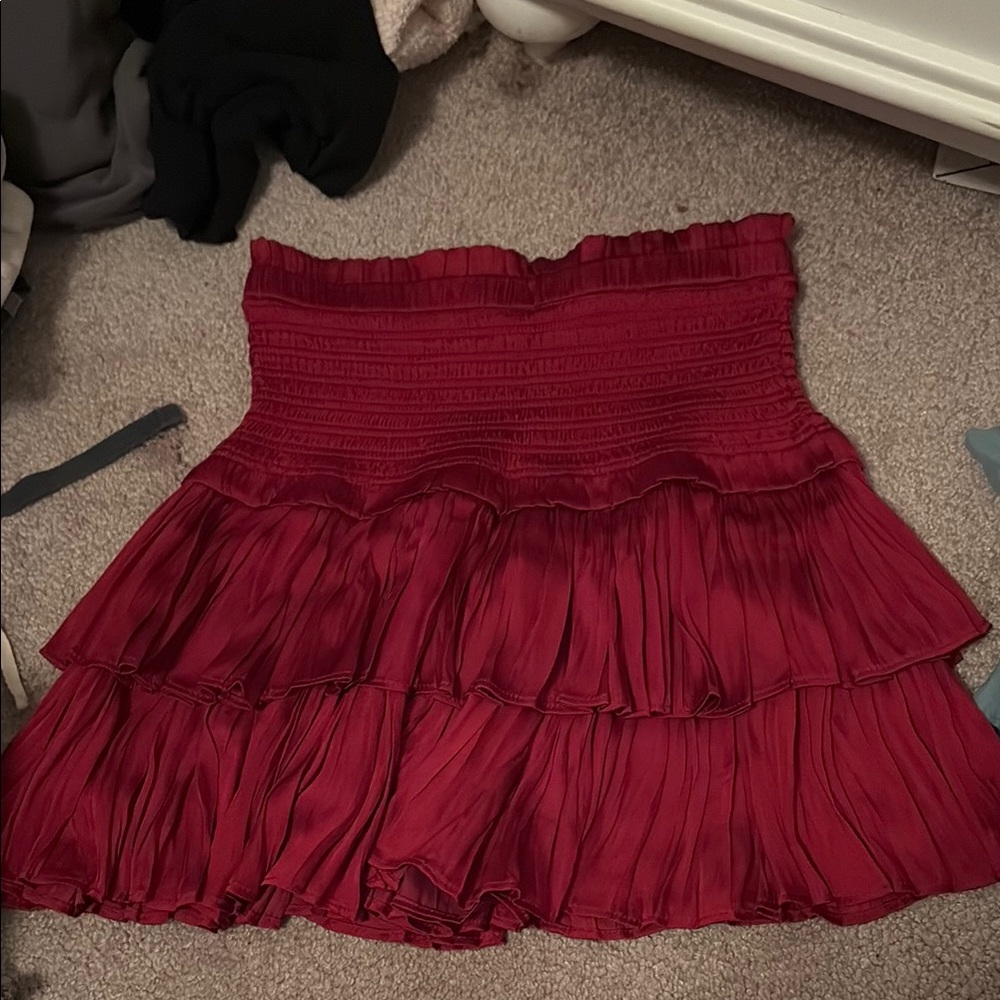 Elegant Red Tiered Skirt